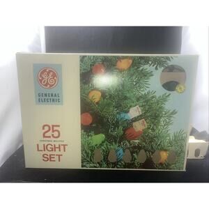 Vintage 1970s GE 25 Bulb Christmas Multiple Light Set Unused In Box Rare 30 Bulb